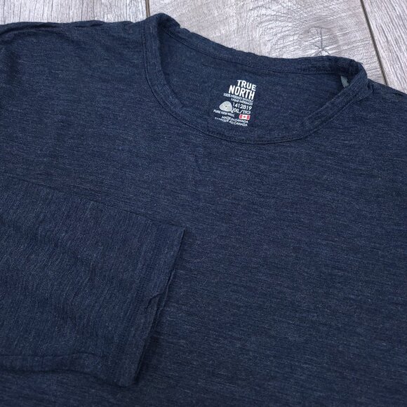 True North Other - True North Mens Baselayer Shirt Size XXL Blue Merino Wool Long Sleeve Top